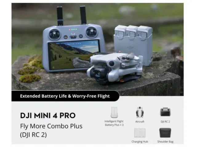 DJI Mini 4 Pro Drone Fly More Combo With RC2 Controller